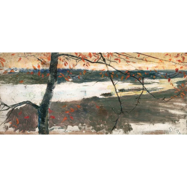 Ernest Biéler — PAYSAGE FLUVIAL AUTOMNAL AUTUMN LANDSCAPE WITH RIVER