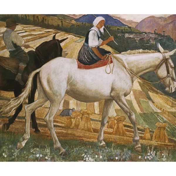 Ernest Biéler — PAYSANNE À DOS DE MULET, 1934 FARMER'S GIRL RIDING A MULE, 1934