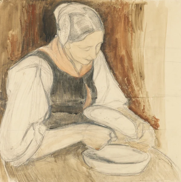 Ernest Biéler — FEMME VALAISANNE TRAVAILLANTWOMAN OF THE VALAIS, WORKING