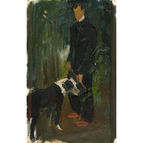 Ernest Biéler — MON PÈRE AVEC CHIEN, 1908 MY FATHER WITH DOG, 1908