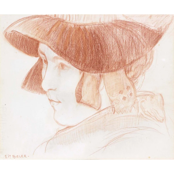 Ernest Biéler — PORTRAIT D'UNE JEUNE FEMME PORTRAIT OF A YOUNG WOMAN