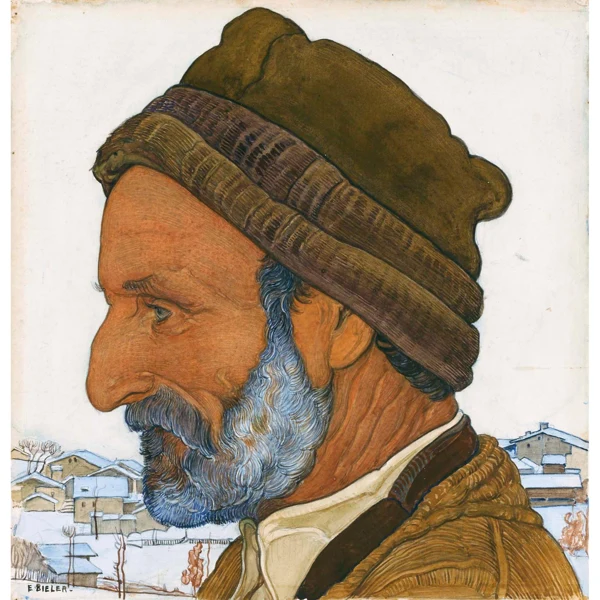 Ernest Biéler — L'HOMME AU BONNET DE FOURRURE MAN IN FUR CAP