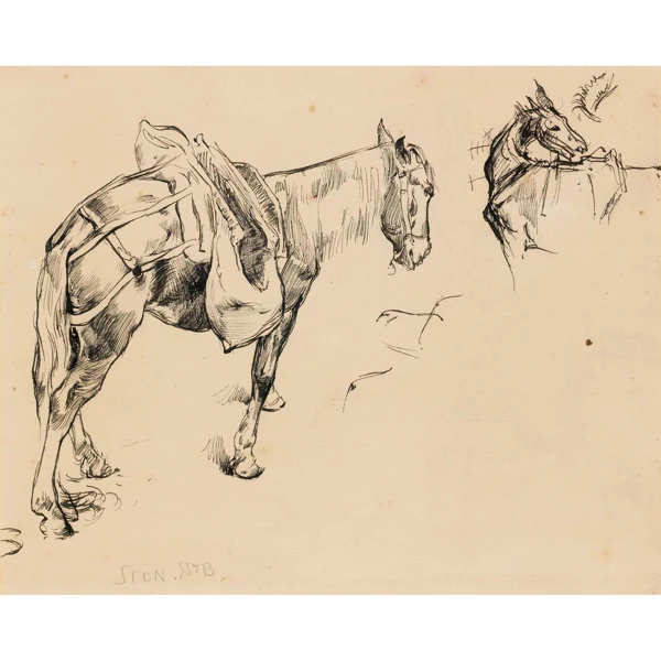 Ernest Biéler — ETUDE DE CHEVAUX STUDY OF HORSES
