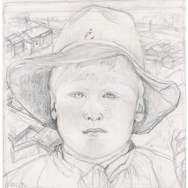Ernest Biéler — GARçON AU CHAPEAU BOY WITH HAT