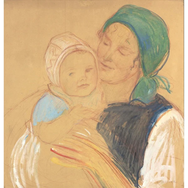 Ernest Biéler — MATERNITÉ (ÉTUDE) MOTHERHOOD (STUDY)