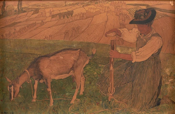 Ernest Biéler — La chèvre attachée