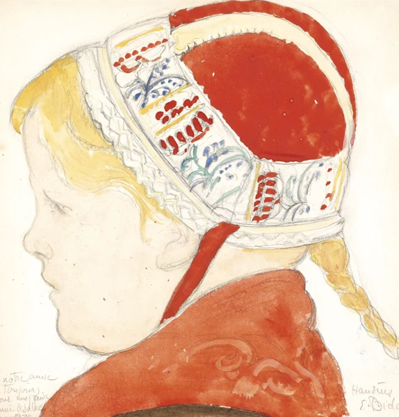 Ernest Biéler — FILLE AVEC BONNETGIRL WITH BONNET