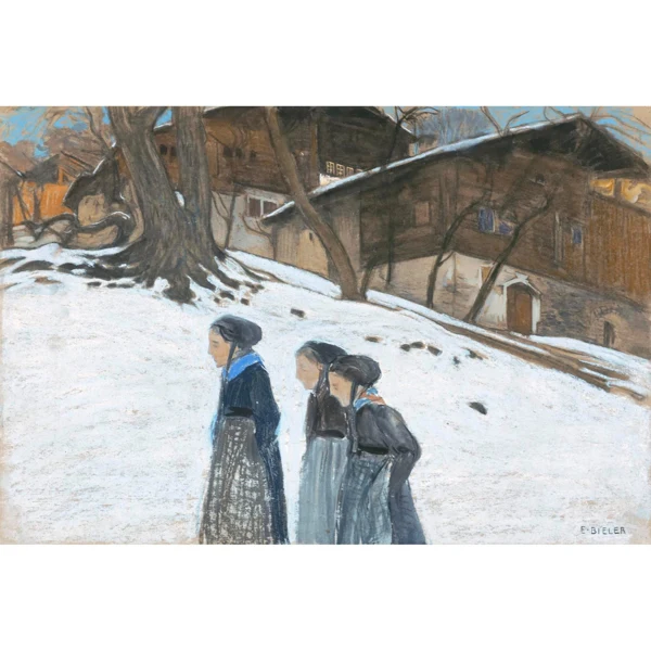 Ernest Biéler — PAYSAGE D'HIVER, SAVIÈSE WINTER LANDSCAPE, SAVIÈSE
