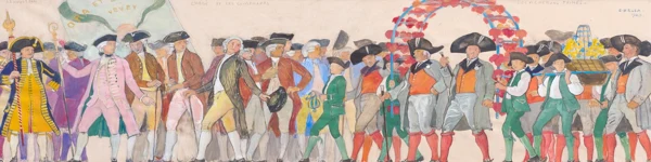 Ernest Biéler — Fête des Vignerons (Le Hoqueton, L'Abbé et les Conseillers, Les Vignerons primés)