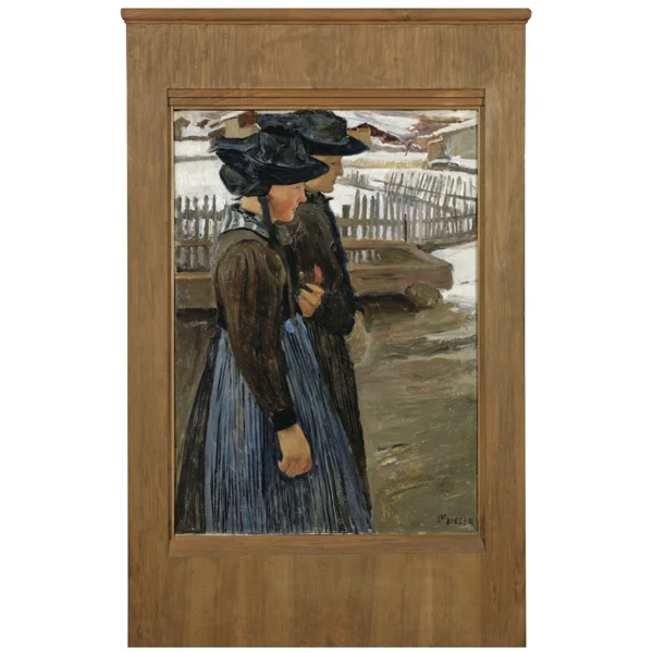 Ernest Biéler — DEUX VALAISANNES AU PAYSAGE D'HIVERTWO WOMEN FROM THE VALAIS IN A WINTER LANDSCAPE