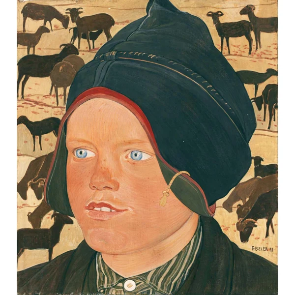 Ernest Biéler — LE GOSSE AUX MOUTONS, 1911 YOUNGSTER WITH SHEEP, 1911