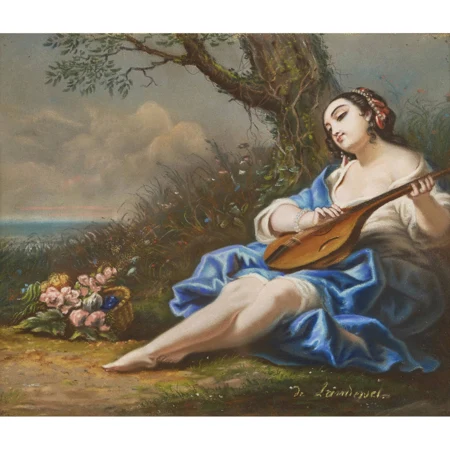 Mandolinenspielerin im Freien