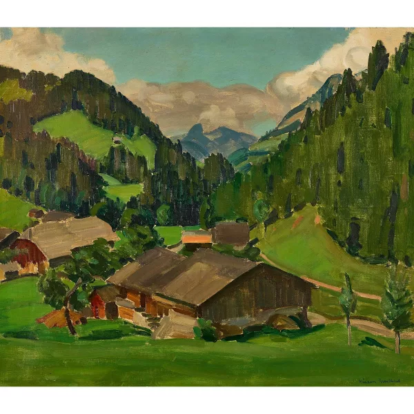 Ernest Hiram Brülhart — Sommerliche Landschaft im Freiburgischen.