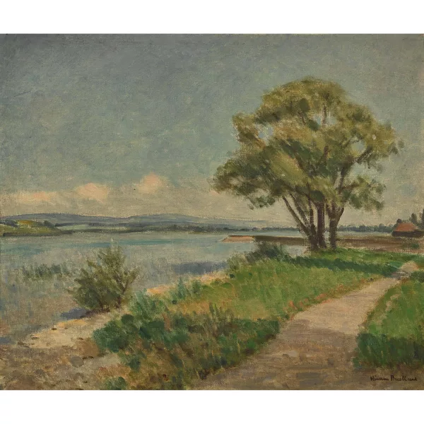 Ernest Hiram Brülhart — Sonnige Uferlandschaft.