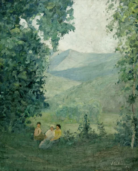 Ernesto Schiess — Landschaft mit Figuren