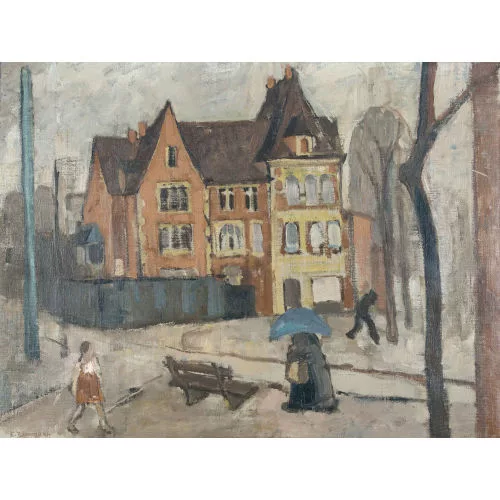 Ernst Baumann — "Am Wettsteinplatz in Basel".