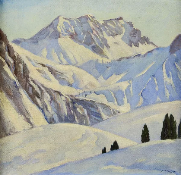Ernst Emil Schlatter — Valbellahorn sous la neige