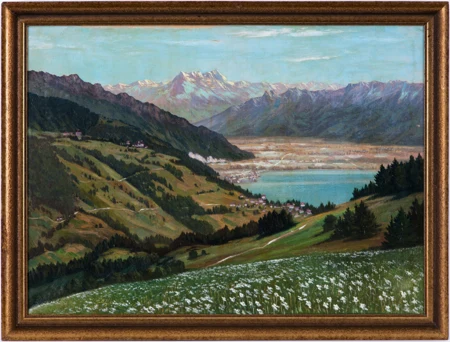 Vue sur le Léman et le Chablais depuis les hauts de Montreux