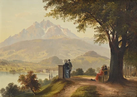 Vue animée du lac de Thoune et du Niesen