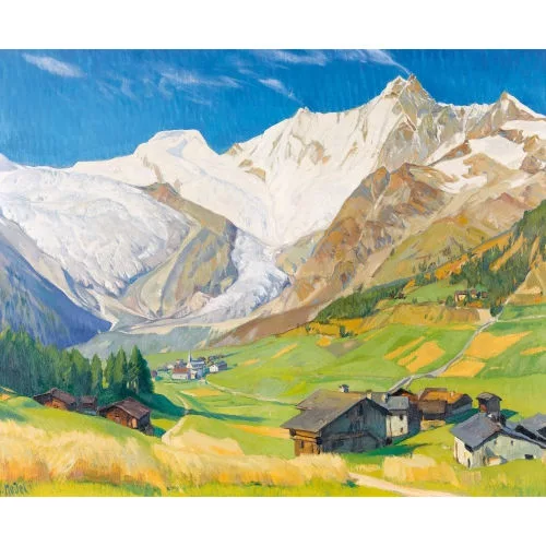 Ernst Hodel II. — Saas-Fee im Sommer mit der Mischabelgruppe.