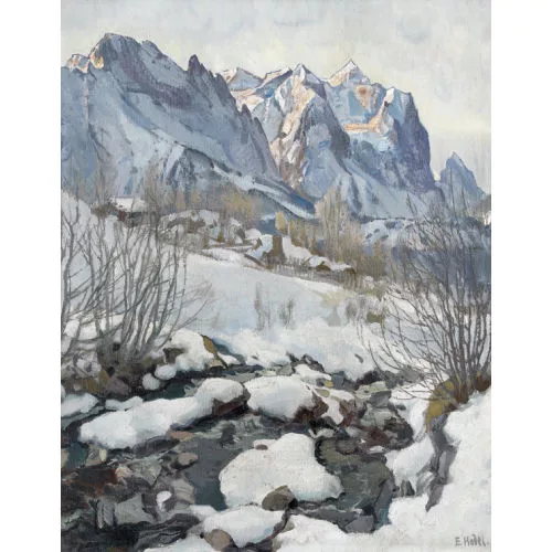 Ernst Hodel II. — Winterliche Landschaft mit Wetterhorn.