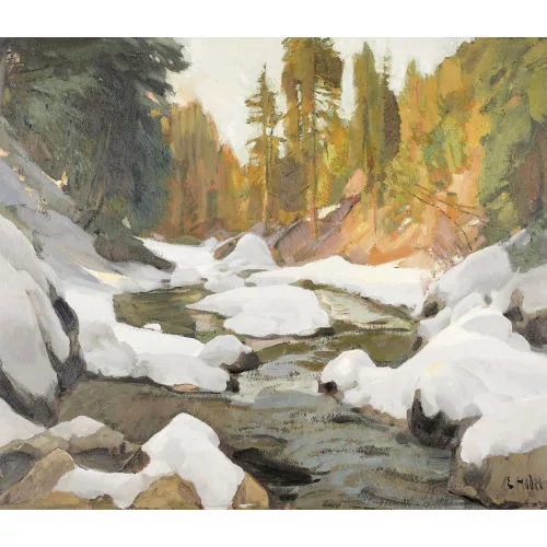 Ernst Hodel II. — Bergbach im Winter.