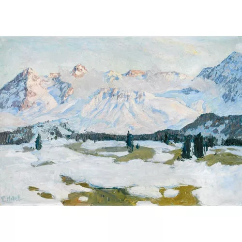 Ernst Hodel II. — Verschneite Berglandschaft.