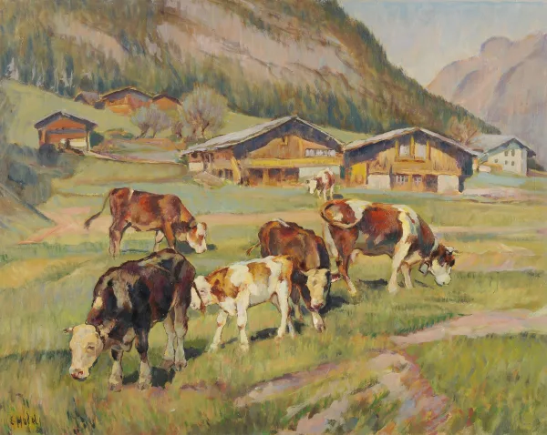 Ernst Hodel II. — Kühe auf der Alpweide