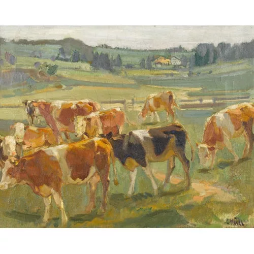 Ernst Hodel II. — Weidende Kuhherde.