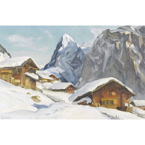Ernst Hodel II. — Das Wetterhorn im Winter.