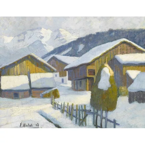 Ernst Hodel II. — Winterliches Bergdorf.