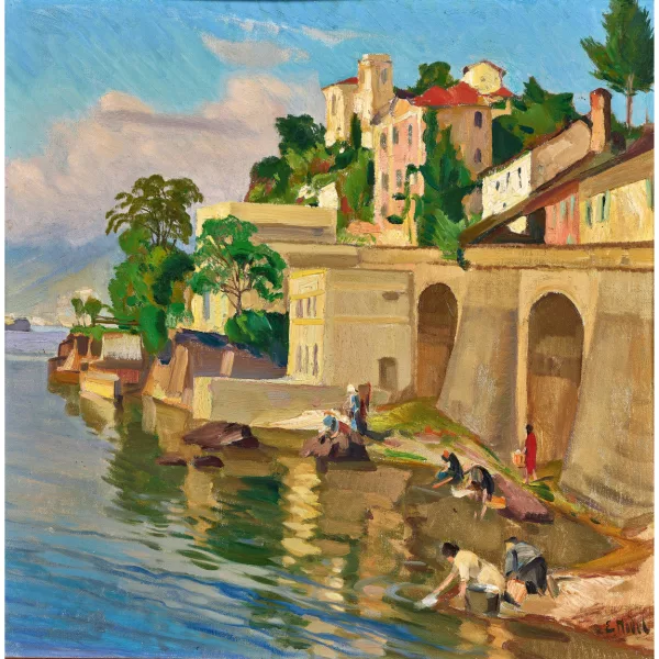 Ernst Hodel II. — Wäscherinnen am Ufer.