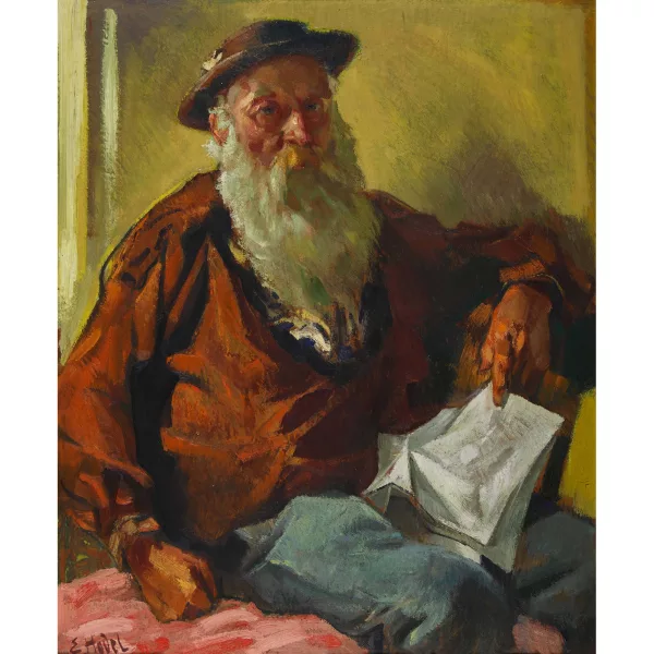 Ernst Hodel II. — Sitzender alter Bauer.