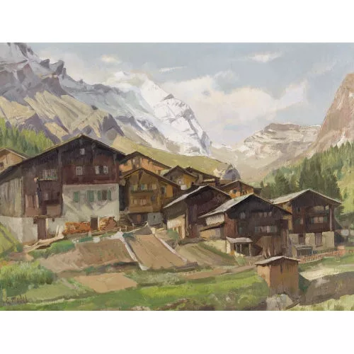 Ernst Hodel II. — "Lötschental mit Kippel".