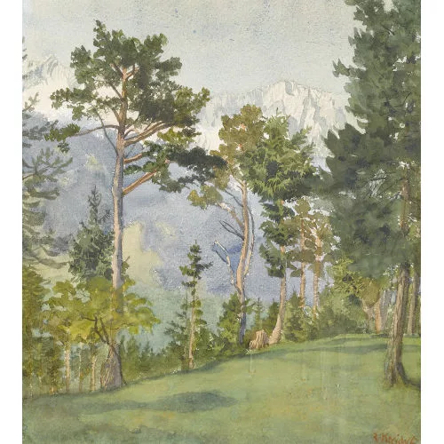 Ernst Kreidolf — "Wettersteingebirge mit Zugspitze".