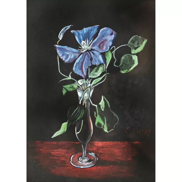 Ernst Kreidolf — Stillleben mit blauer Klematis.