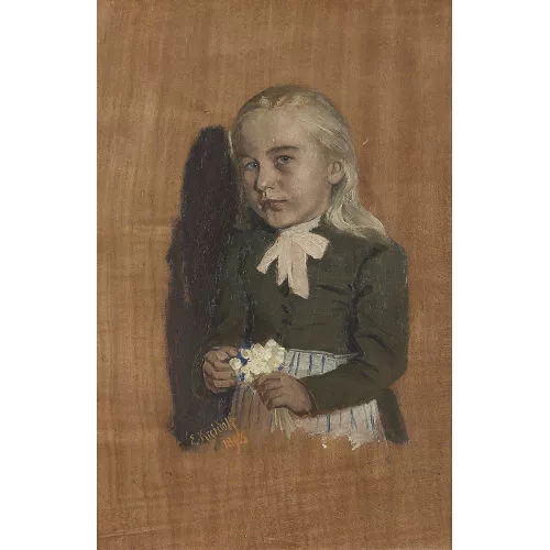 Ernst Kreidolf — Bildnis eines Mädchens mit Blumenstrauss.