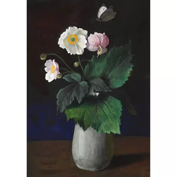 Christrosen mit Schmetterling