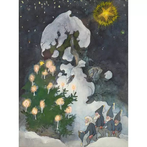 Weihnachtsbaum mit Zwergen