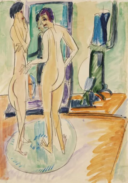 Ernst Ludwig Kirchner — Zwei nackte Mädchen am Ofen