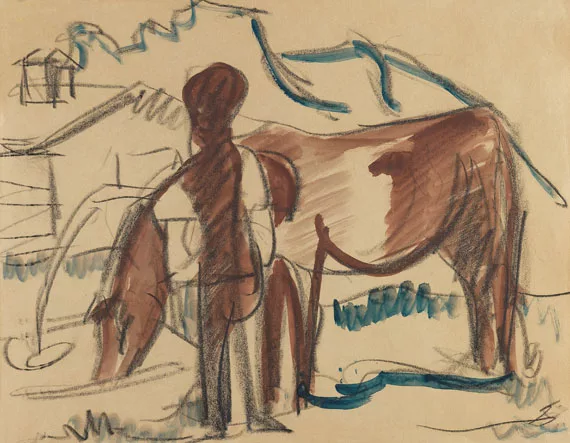 Ernst Ludwig Kirchner — Bauer und trinkende Kuh