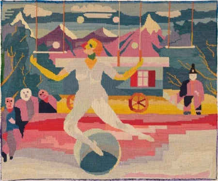 Artistin eines fahrenden Zirkus in Davos, Frühjahr 1920