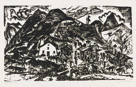 Ernst Ludwig Kirchner — Stafelalp, Gesamtansicht (Alpaufzug)