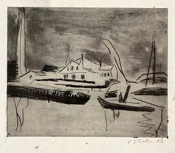 Ernst Ludwig Kirchner — Elbschiffe an der Übigauwerft