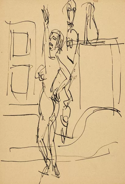 Ernst Ludwig Kirchner — Stehender Akt am Ofenpfeiler