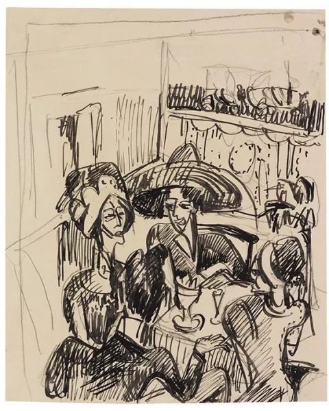 Ernst Ludwig Kirchner — Unterhaltung im Café