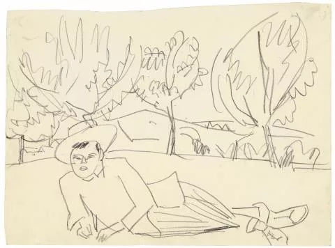 Ernst Ludwig Kirchner — Liegender junger Mann