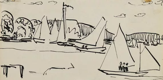 Ernst Ludwig Kirchner — Am Müggelsee, Segelboote