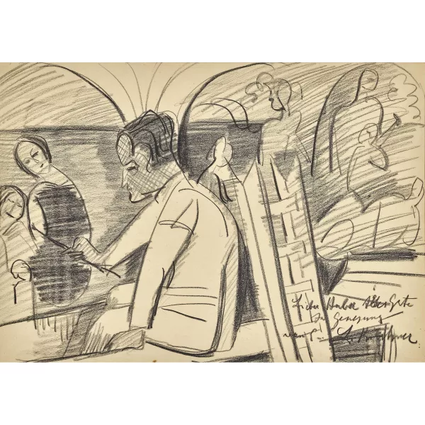 Ernst Ludwig Kirchner — Hermann Huber mit Malpinsel.