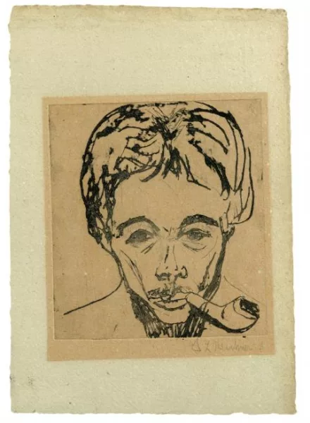 Ernst Ludwig Kirchner — Selbstbildnis mit Pfeife